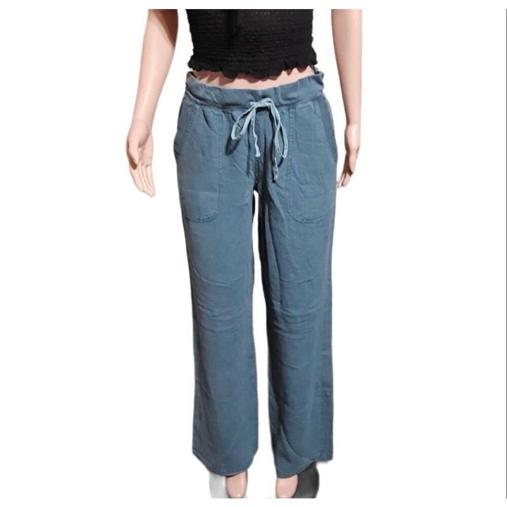 Pulp tie front waist novelty drawstring linen trousers size M